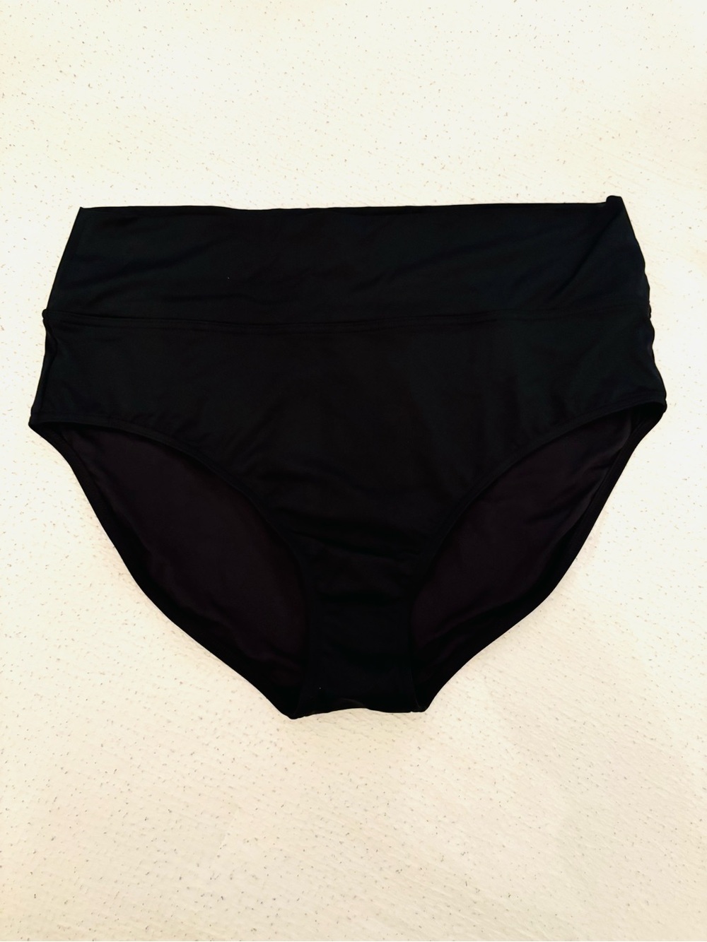 Lands' End Pinchless High Waisted Black Bikini Bottoms